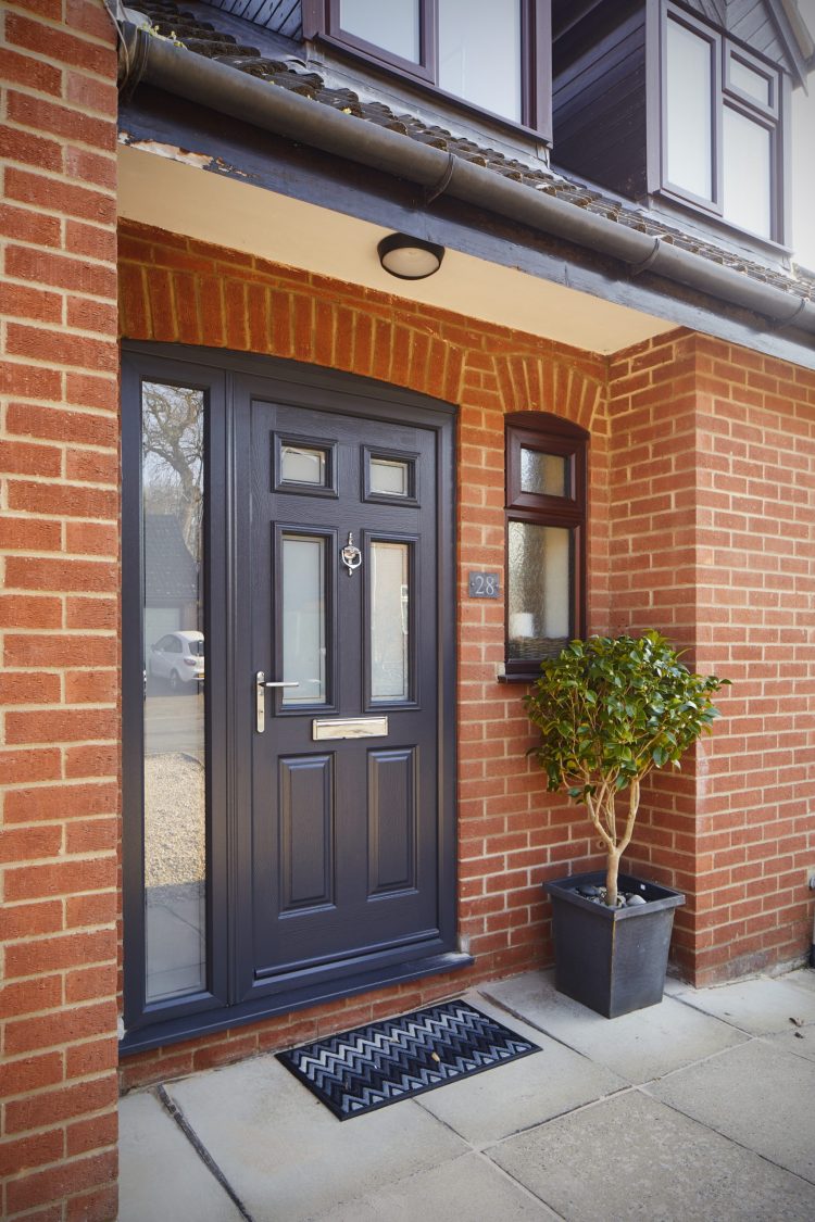 Anthracite grey composite door with grey door mat - BS15Doors & Windows